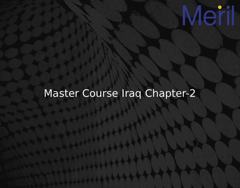 Master Course Iraq Chapter-2